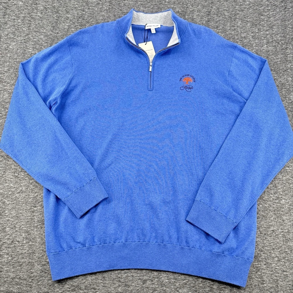 Men's 2XL Peter Millar Kiawah Island Black Fleece Quarter Zip Pullover – Golf